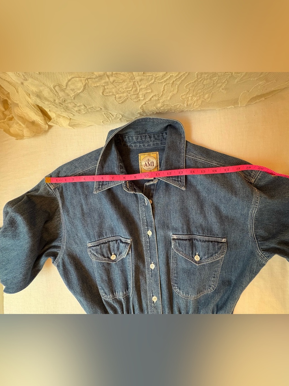 Ami Denim Shirt Jacket - Blue with Gold Label - Picture 7 of 8